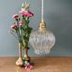 Suspension globe vintage en verre moulé