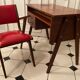 Bureau vintage pied compas et son fauteuil
