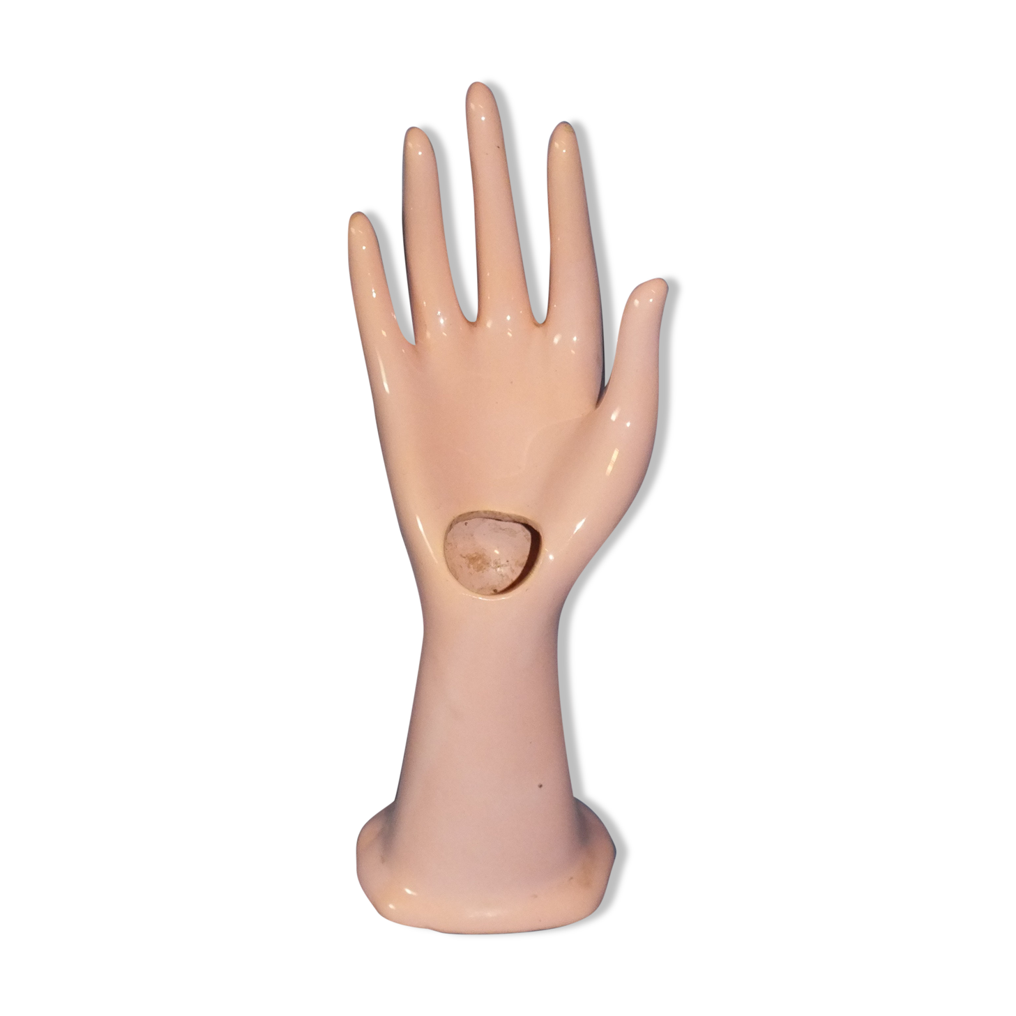 Pink vintage ceramic hand baguier