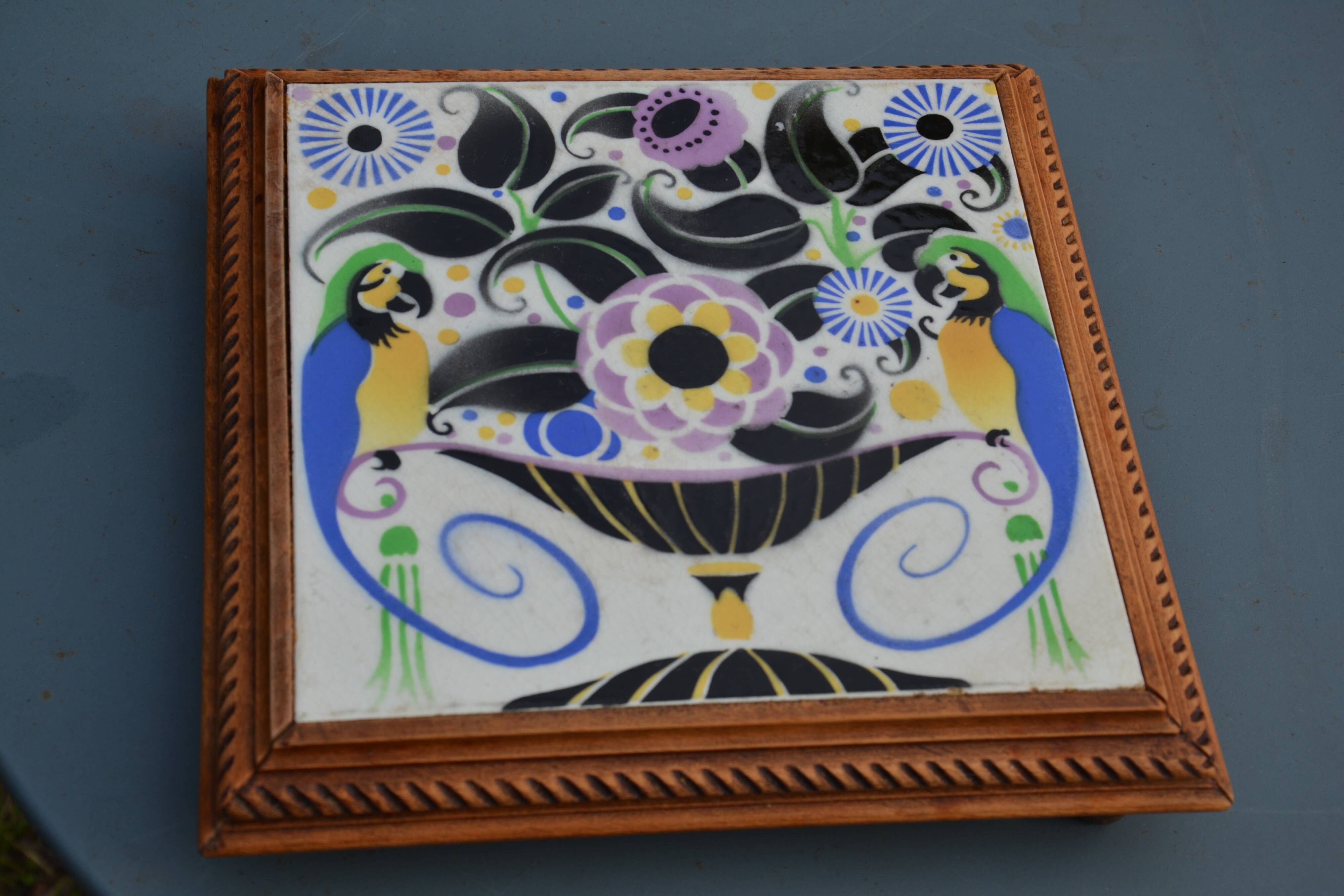 Art Deco earthenware trivet