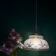 Vintage pendant lamp shade in white and gold frosted glass