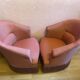 Paire de fauteuils crapaud de couleur rose