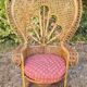 Peacock or Emmanuelle armchair in wicker from the 1970s.