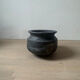 Lot of 3 ancient pots from Indonesia, black terracotta, wabi-sabi.