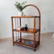 Vintage bamboo and rattan standing shelf