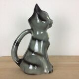 Poet-Laval cat pitcher in zoomorphic ceramic