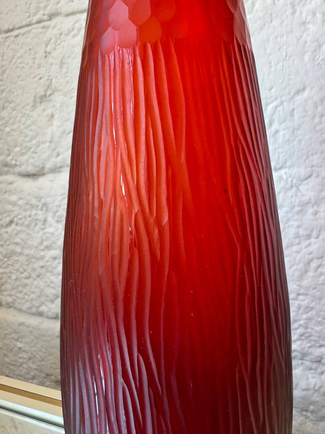 Art Deco style red glass vase
