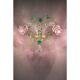 Applique murale en verre de Murano floral classique de luxe — rose et vert vénitien