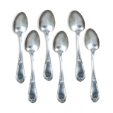 Set of 6 silver metal spoons