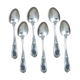Set of 6 silver metal spoons