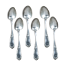 Set of 6 silver metal spoons