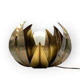 Lampadaire/lampe de table en laiton fleur de lotus, attr. Bottega Gadda, Italie, 1970