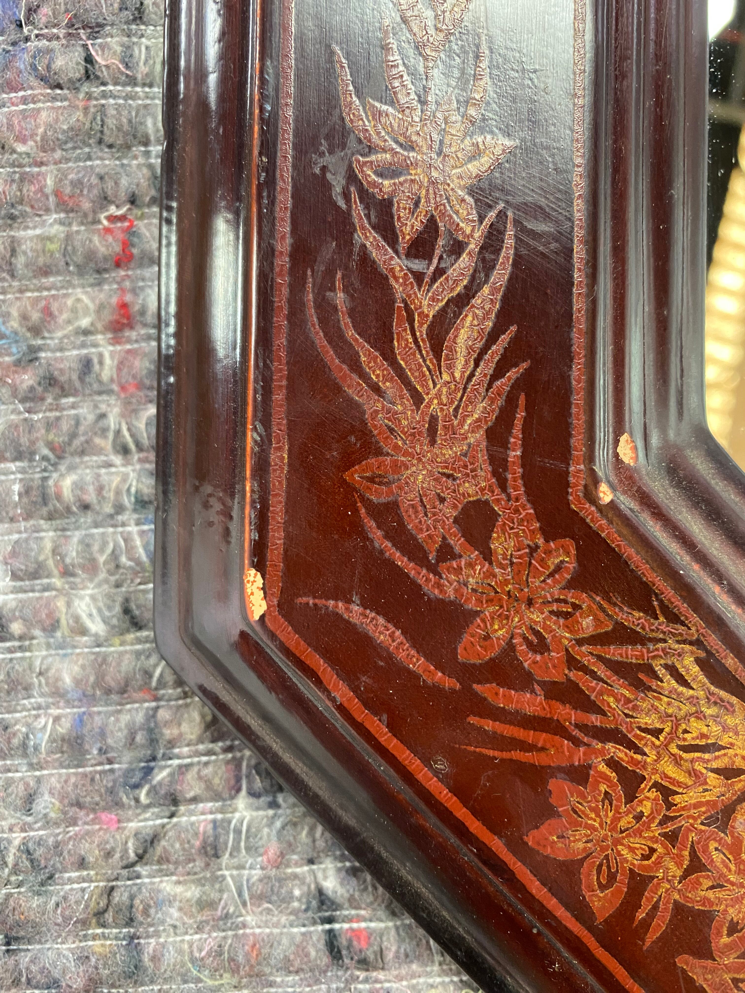 Octagonal mirror floral pattern