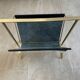 Gold and leather metal magazine rack 1950