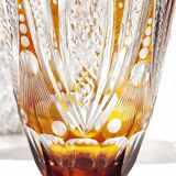 Bohemian glass vase. Czech Republic 1980s.