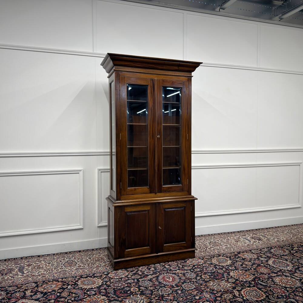 Classic English Bookcase with Glass Doors