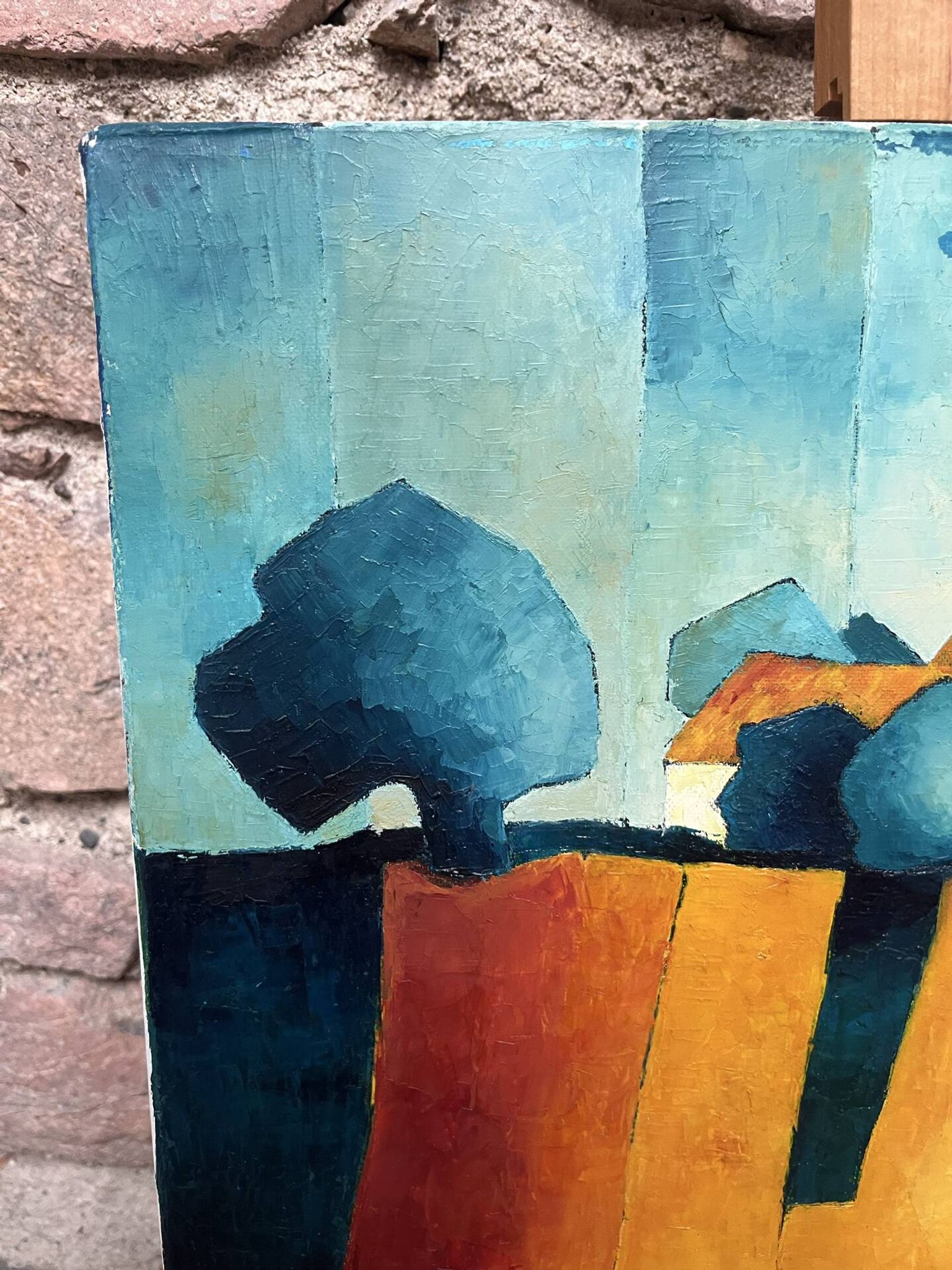 Oil on canvas "Village"