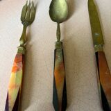 12-piece brass and backelite dessert service