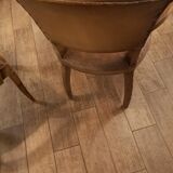 Fauteuil club bridge en cuir bazane