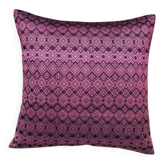 Burgundy and pink Kachin cushion cover (RIDA)