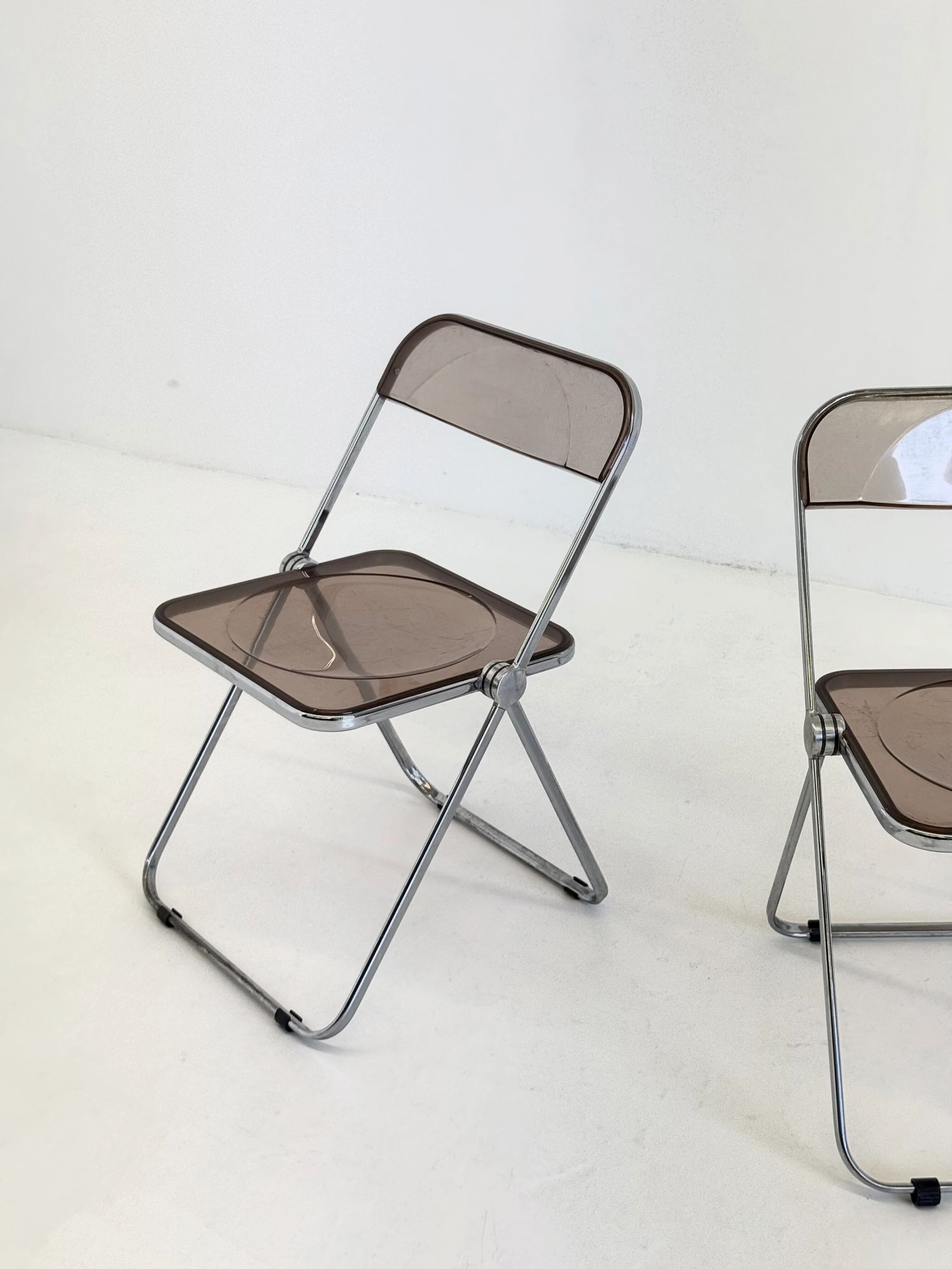 Set of 2 Plia folding chairs for Anonima Castelli by Giancarlo Piretti
