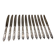 12 silver-plated metal lunch knives, SFAM silversmith, Russian handle, 16.9cm