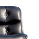 Charles Pollock Knoll office chair in black leather without armrests.