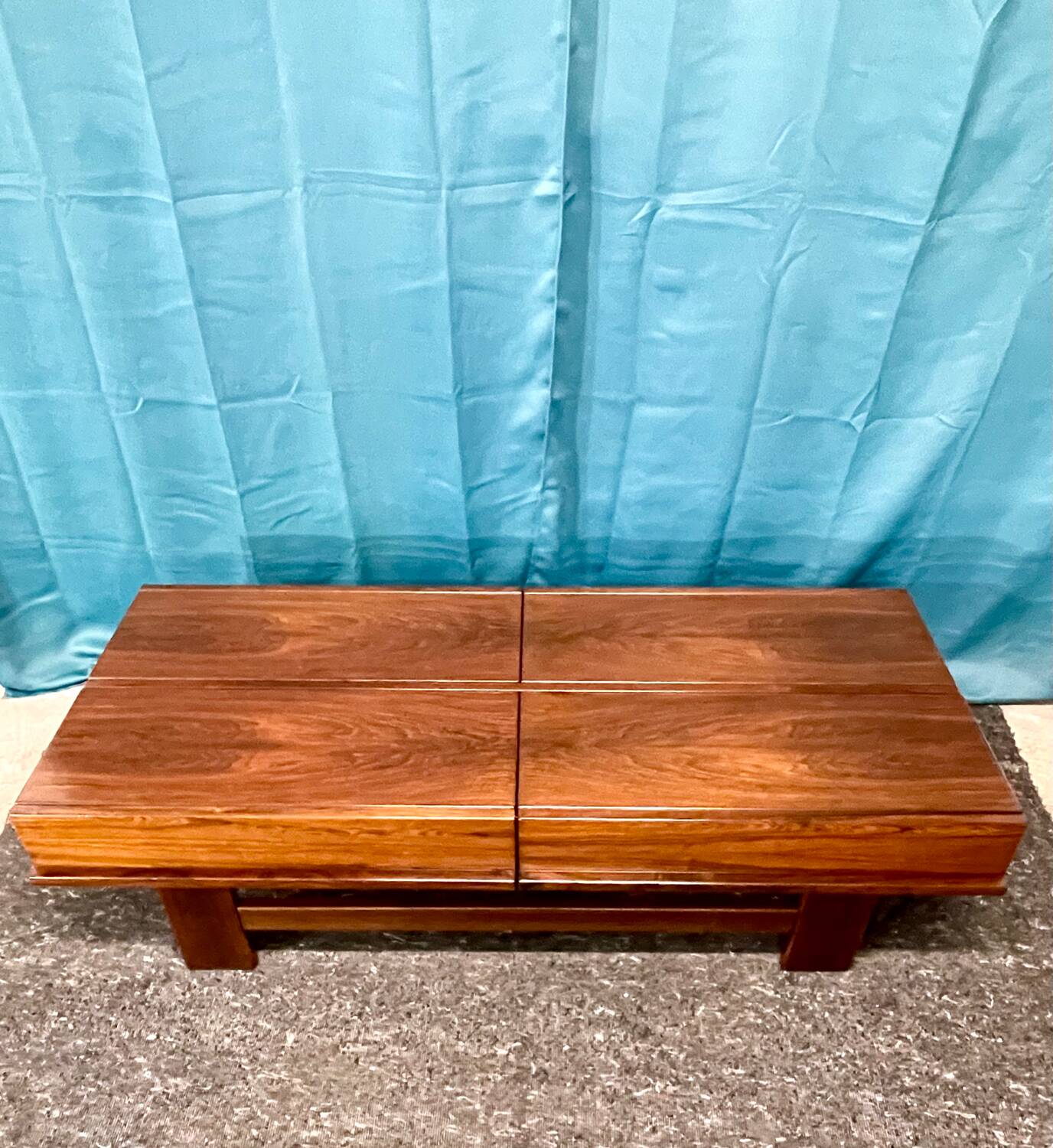 Michelucci Giovanni coffee table, Italian design, rosewood
