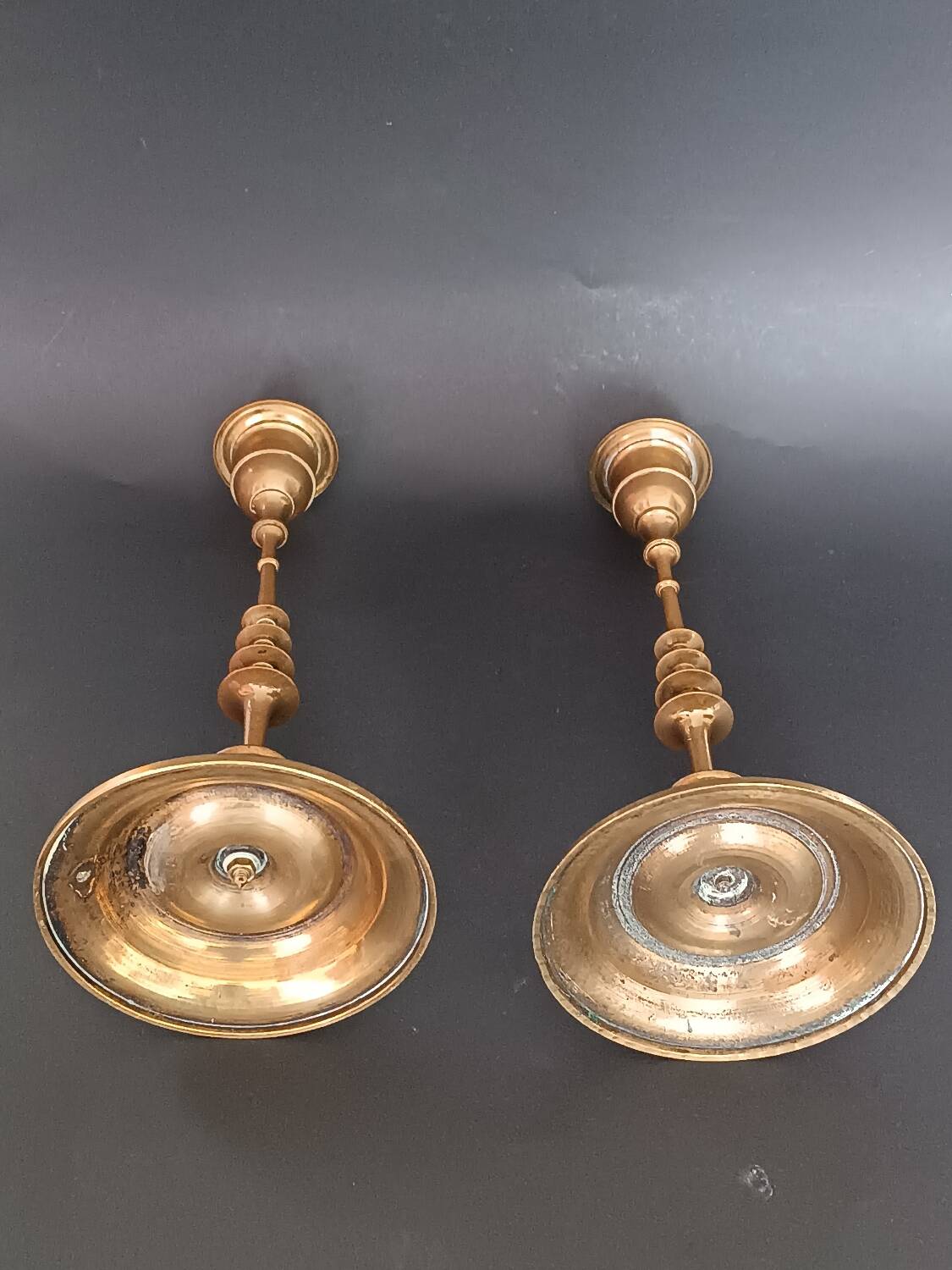Pair of brass candlesticks