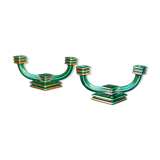 Pair of Art Deco candle holders 40s