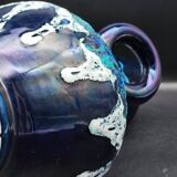 Vallauris vintage iridescent blue fat lava vase?