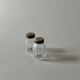 Pair of vintage Christofle glass and silver pearl salt cellars