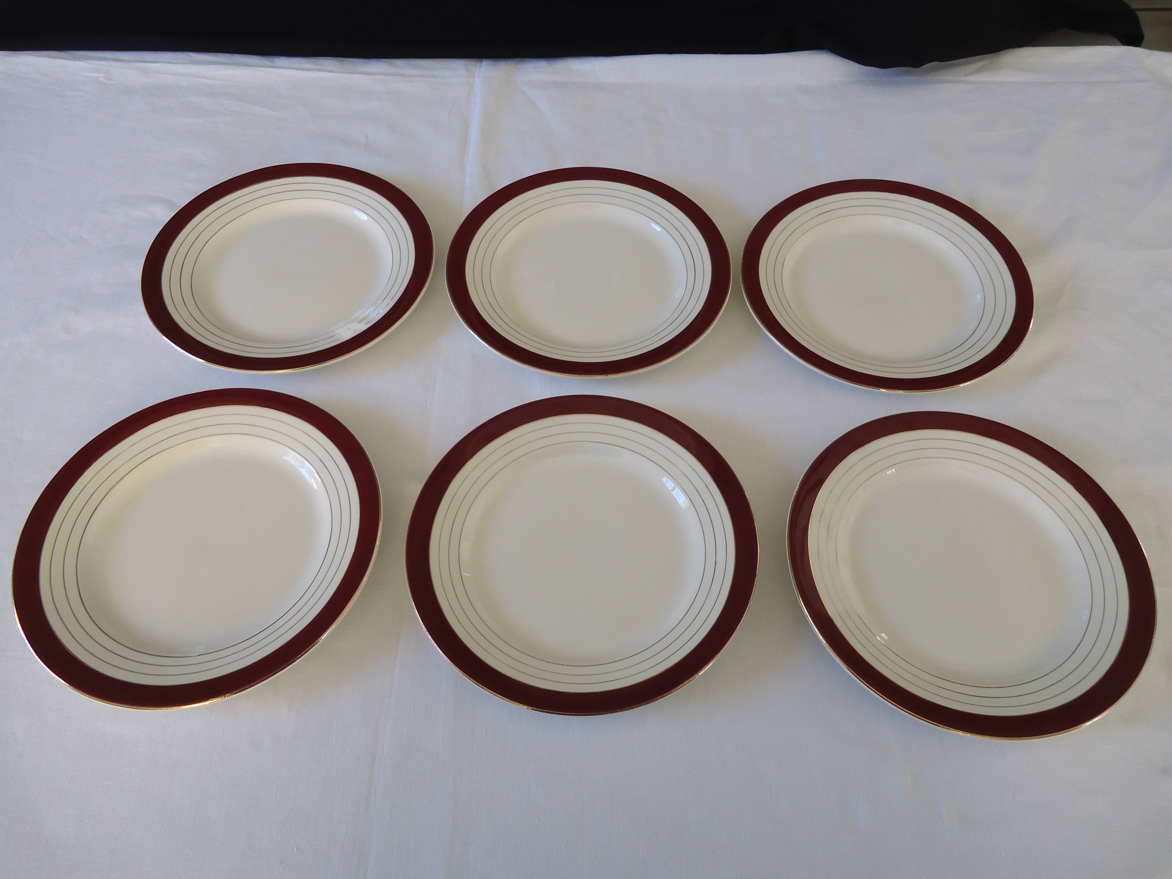 Digoin sarreguemines opaque porcelain dinner plates, pasteur pattern