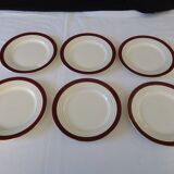 Digoin sarreguemines opaque porcelain dinner plates, pasteur pattern