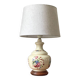 VINTAGE Ceramic Lamp with Wooden Base
