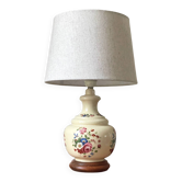 VINTAGE Ceramic Lamp with Wooden Base
