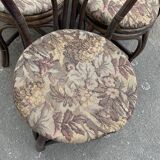 Suite of six chairs in curved wicker XX century