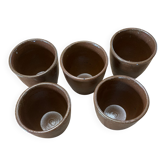 Set of 5 handcrafted ceramic cups –