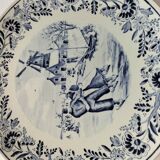 Decorative plate Boch – Delft decor, winter scene (1960s–70s)