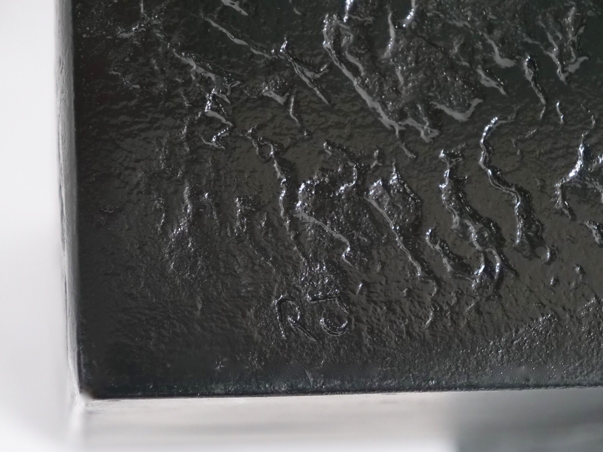 Black brutalist coffee table