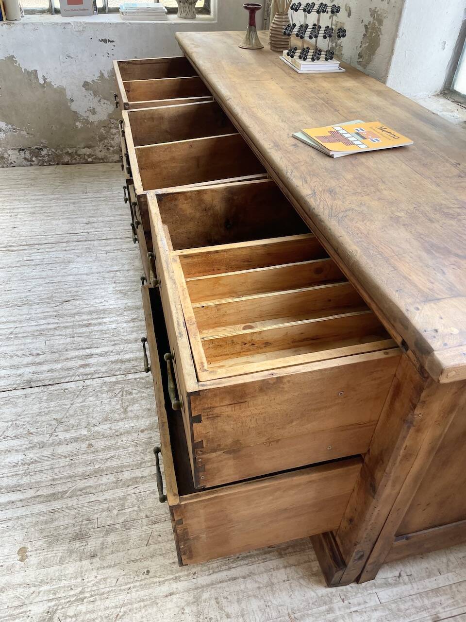 XXL walnut silk loom furniture from the 50s