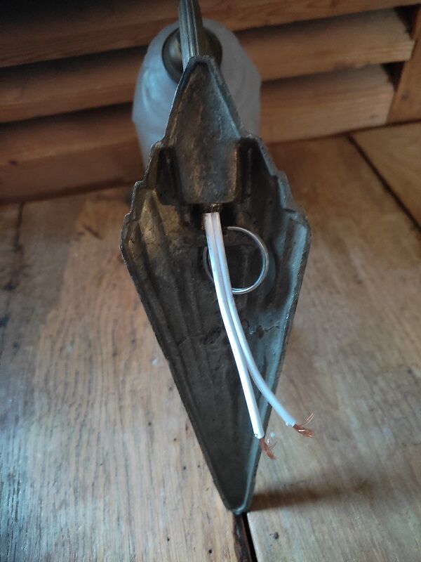 Wall lamp tulip paste glass art deco patinated metal