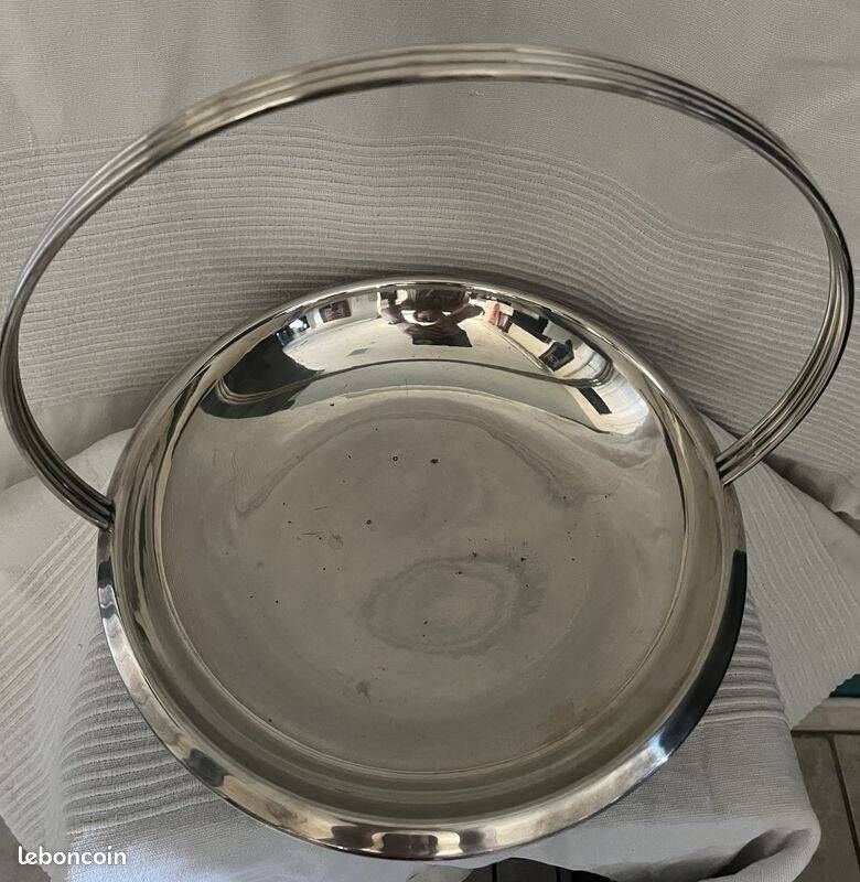 Modernist table basket in 18/10 stainless steel by Jan Couzon