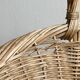 Large antique woven wicker basket with handle.