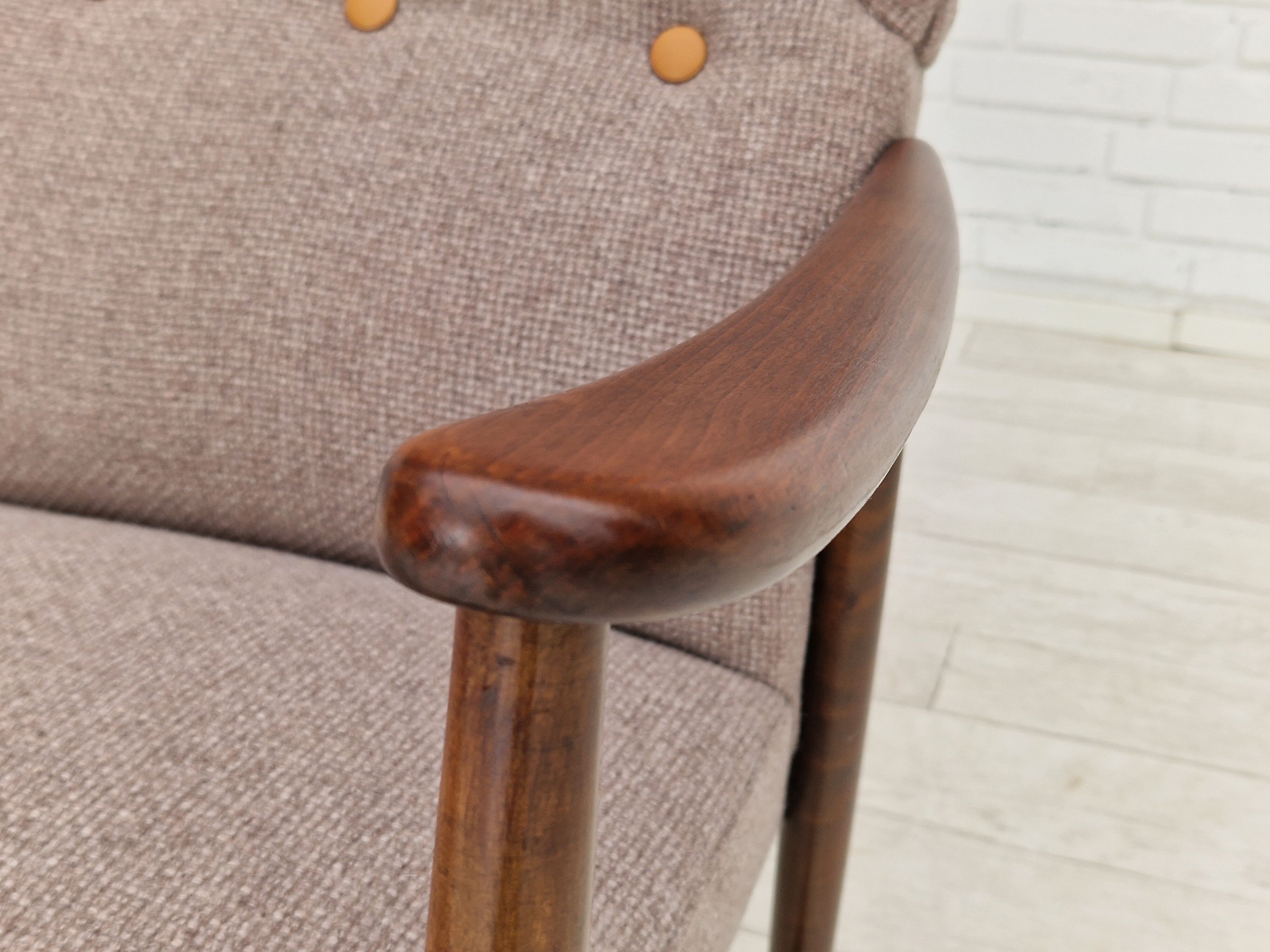 1960s, Swedish design, high-back armchair, furniture wool.