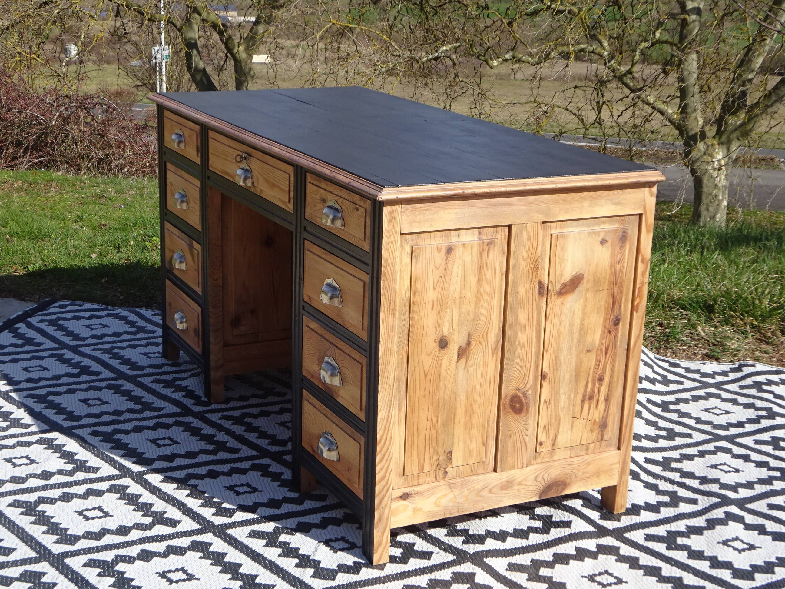 Vintage pine desk, restored