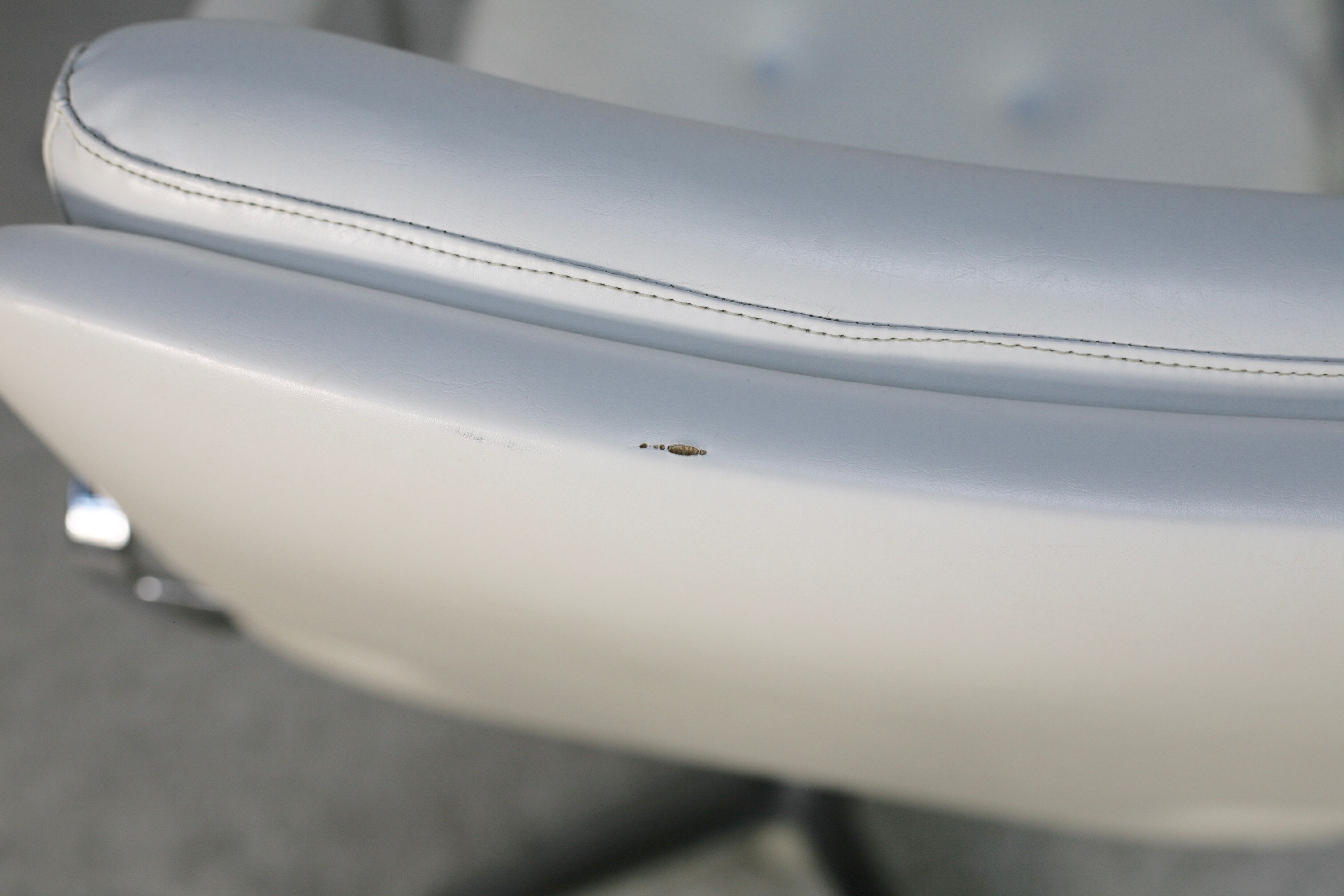 Armchair "Space Age"". Steel and imitation leather. Swivel. France, 70s