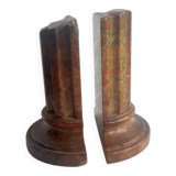 Genuine Red Alabaster Marble Italian Bookend Column Shaped Pair