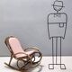 Pair of Postmodern Bamboo Children Rocking Chairs Ascribable to Vittorio Bonacina