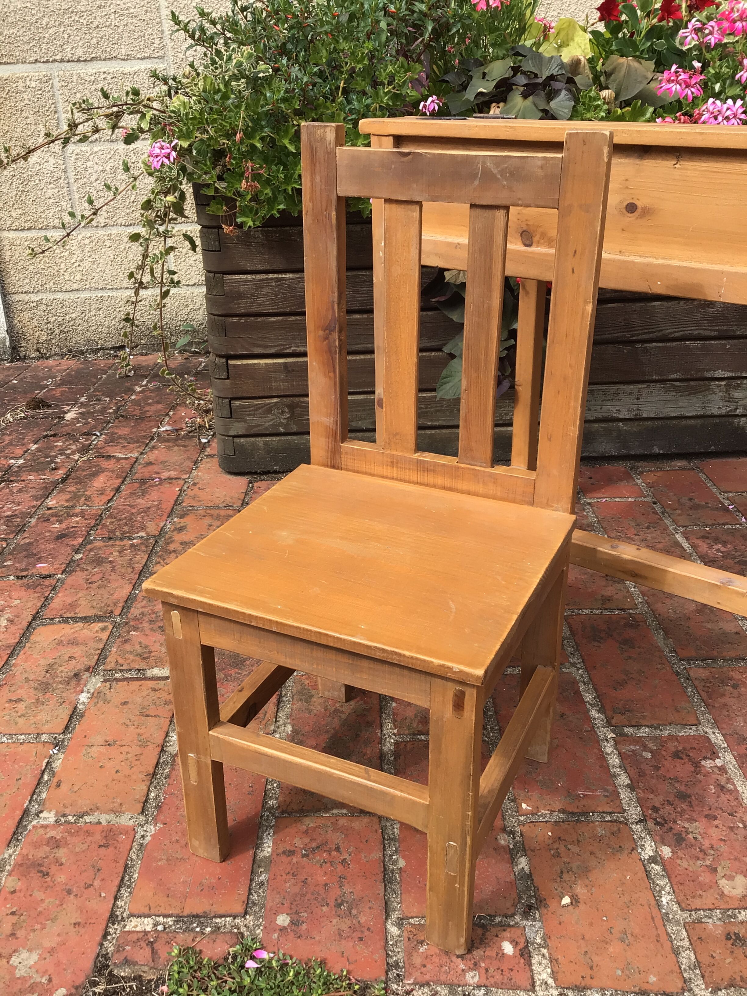 School desk with wooden chair
